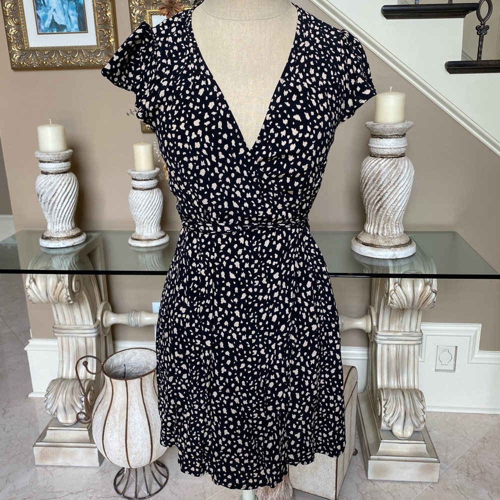 Animal Print Wrap Dress